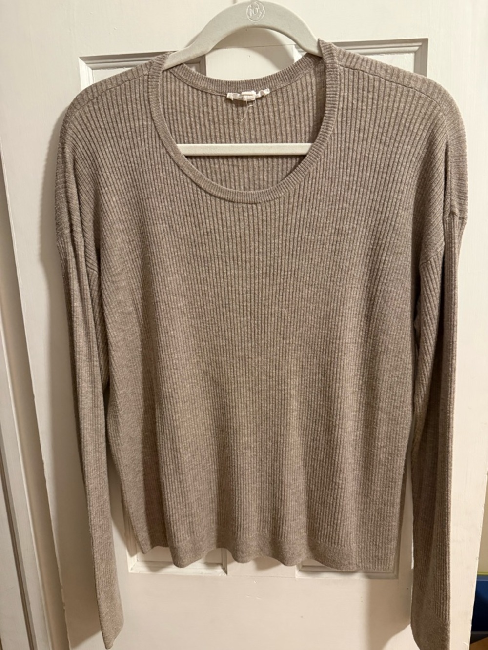 Splendid Taupe Ribbed Crew Neck Sweater